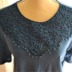 NEW top blouse euro size 2 or medium (~8-10) blue
